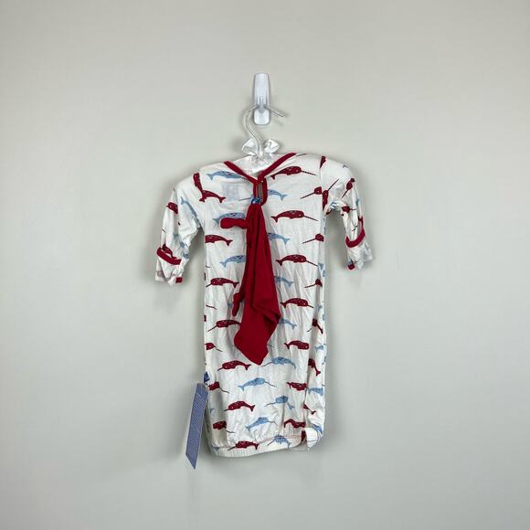 Kickee Pants Print Layette Gown & Double Knot Hat Set 0-3 Months NWT - Picture 8 of 9